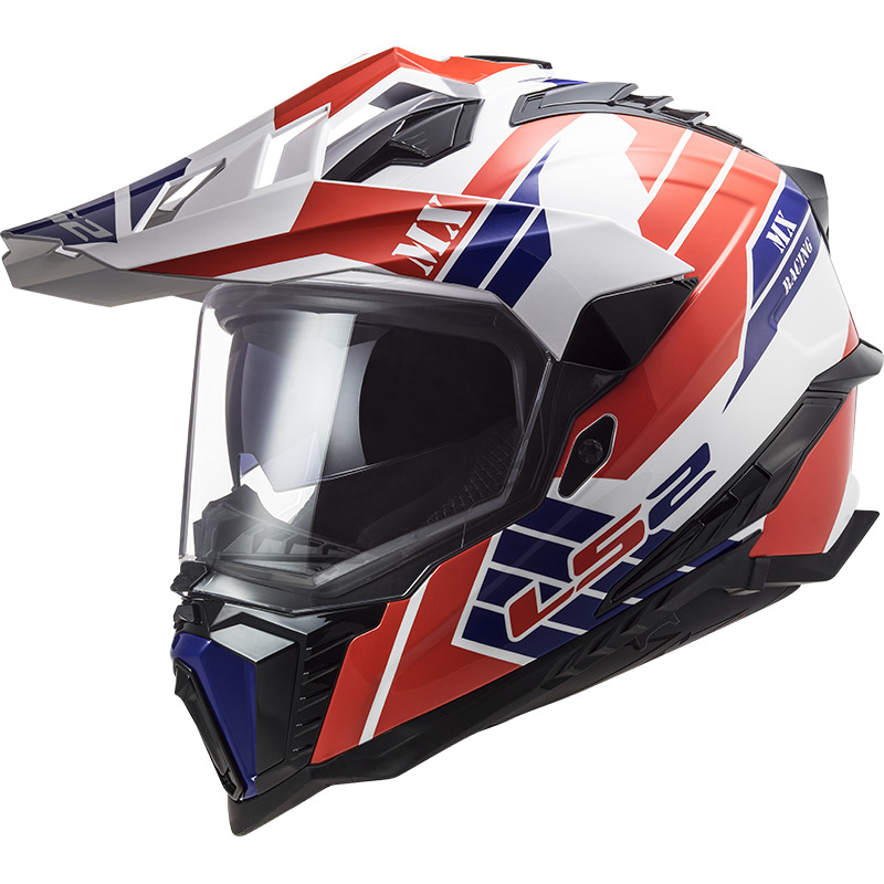 Casco motocross acerbis flip fs-606 blanco azul rojo