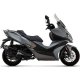 Foto 2 de KIT RACCORDO + TERMINAL URBAN ALLUMINIO DARK CON FONDELLO INOX NERO KYMCO XCITING 400S 21